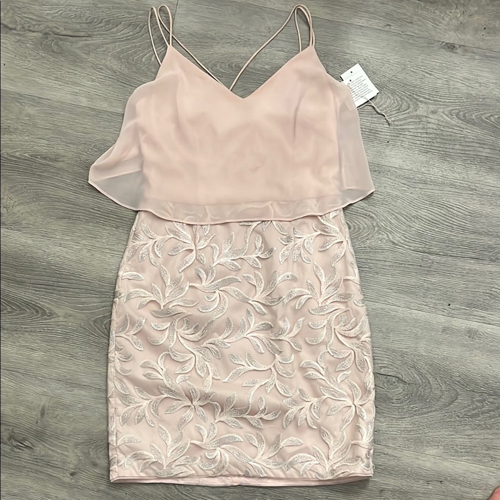 Elegant Pink Spaghetti Strap Dress